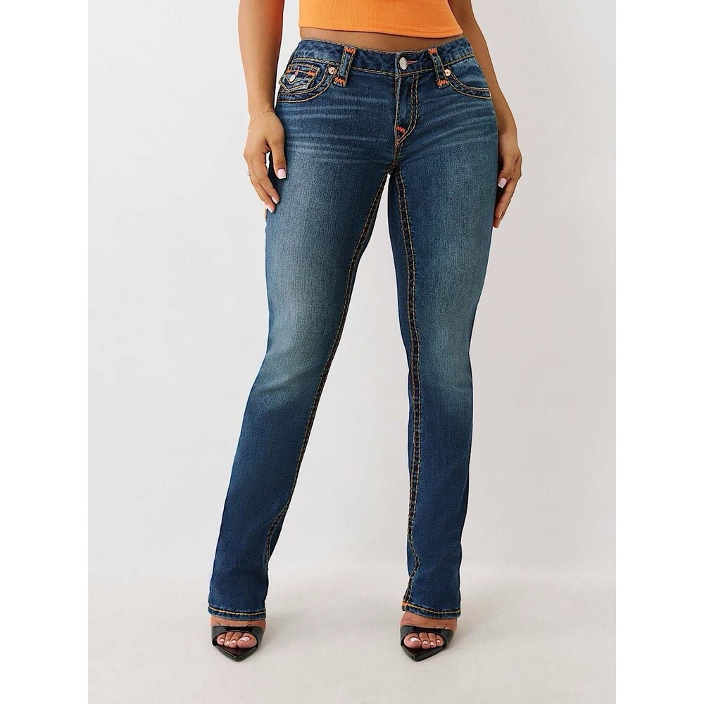 True Religion Billie Mid Rise Straight Jeans Womens 31 Rope Stitch Orange - Picture 14 of 14